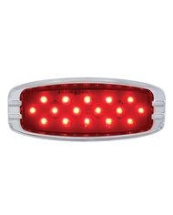 (CARD) 16 RED LED RETRO CLEARANCE/MARKER LIGHT W/ CHROME FLUSH MOUNT BEZEL - RED LENS (CARD) 16 RED LED RETRO CLEARANCE/MARKER LIGHT W/ CHROME FLUSH MOUNT BEZEL - RED LENS