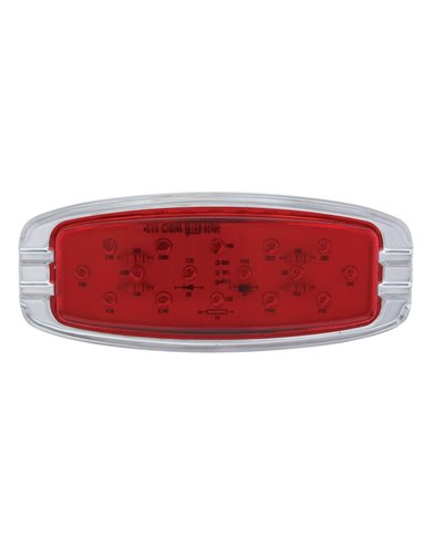 (CARD) 16 RED LED RETRO CLEARANCE/MARKER LIGHT W/ CHROME FLUSH MOUNT BEZEL - RED LENS (CARD) 16 RED LED RETRO CLEARANCE/MARKER LIGHT W/ CHROME FLUSH MOUNT BEZEL - RED LENS
