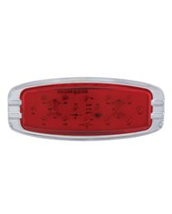 (CARD) 16 RED LED RETRO CLEARANCE/MARKER LIGHT W/ CHROME FLUSH MOUNT BEZEL - RED LENS (CARD) 16 RED LED RETRO CLEARANCE/MARKER LIGHT W/ CHROME FLUSH MOUNT BEZEL - RED LENS