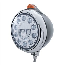 UP31564-Black Guide 682-C Headlight 11 LED Bulb & Dual Mode LED Signal - Amber Lens