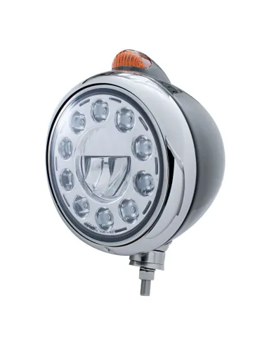 UP31564-Black Guide 682-C Headlight 11 LED Bulb & Dual Mode LED Signal - Amber Lens