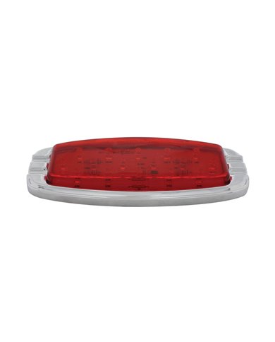 (CARD) 16 RED LED RETRO CLEARANCE/MARKER LIGHT W/ CHROME FLUSH MOUNT BEZEL - RED LENS (CARD) 16 RED LED RETRO CLEARANCE/MARKER LIGHT W/ CHROME FLUSH MOUNT BEZEL - RED LENS