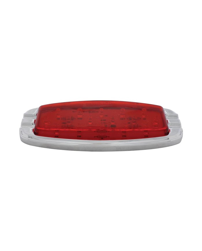 (CARD) 16 RED LED RETRO CLEARANCE/MARKER LIGHT W/ CHROME FLUSH MOUNT BEZEL - RED LENS (CARD) 16 RED LED RETRO CLEARANCE/MARKER LIGHT W/ CHROME FLUSH MOUNT BEZEL - RED LENS