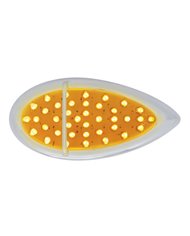 (CARD) 39 AMBER LED "TEARDROP" P/T/C LIGHT W/ CHROME FLUSH MOUNT SINGLE BAR DESIGN BEZEL - AMBER LENS (CARD) 39 AMBER LED "TEARDROP" P/T/C LIGHT W/ CHROME FLUSH MOUNT SINGLE BAR DESIGN BEZEL - AMBER LENS