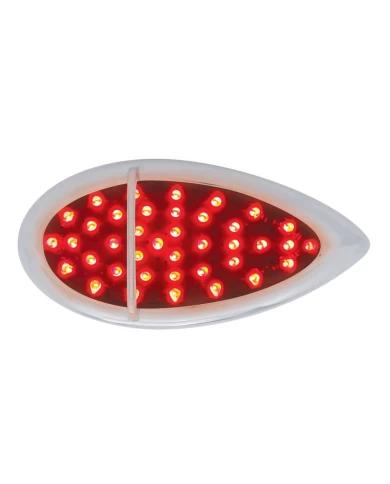(CARD) 39 RED LED "TEARDROP" S/T/T LIGHT W/ CHROME FLUSH MOUNT SINGLE BAR DESIGN BEZEL - RED LENS (CARD) 39 RED LED "TEARDROP" S/T/T LIGHT W/ CHROME FLUSH MOUNT SINGLE BAR DESIGN BEZEL - RED LENS