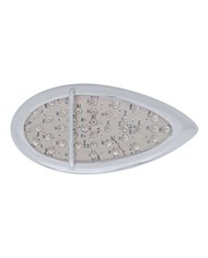 (CARD) 39 AMBER LED "TEARDROP" P/T/C LIGHT W/ CHROME FLUSH MOUNT SINGLE BAR DESIGN BEZEL - CLEAR LENS (CARD) 39 AMBER LED "TEARDROP" P/T/C LIGHT W/ CHROME FLUSH MOUNT SINGLE BAR DESIGN BEZEL - CLEAR LENS