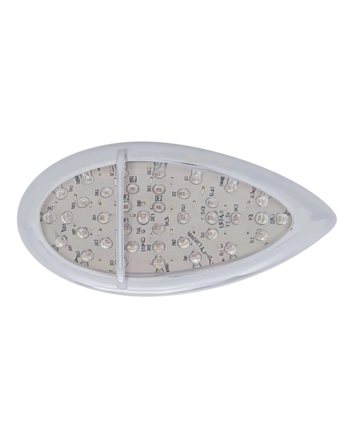(CARD) 39 RED LED "TEARDROP" S/T/T LIGHT W/ CHROME FLUSH MOUNT SINGLE BAR DESIGN BEZEL - CLEAR LENS (CARD) 39 RED LED "TEARDROP" S/T/T LIGHT W/ CHROME FLUSH MOUNT SINGLE BAR DESIGN BEZEL - CLEAR LENS