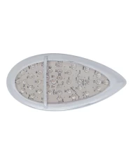 (CARD) 39 RED LED "TEARDROP" S/T/T LIGHT W/ CHROME FLUSH MOUNT SINGLE BAR DESIGN BEZEL - CLEAR LENS (CARD) 39 RED LED "TEARDROP" S/T/T LIGHT W/ CHROME FLUSH MOUNT SINGLE BAR DESIGN BEZEL - CLEAR LENS