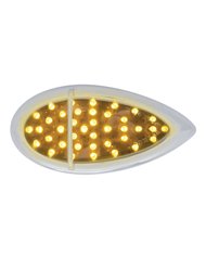 (CARD) 39 AMBER LED "TEARDROP" P/T/C LIGHT W/ CHROME FLUSH MOUNT SINGLE BAR DESIGN BEZEL - CHROME LENS (CARD) 39 AMBER LED "TEARDROP" P/T/C LIGHT W/ CHROME FLUSH MOUNT SINGLE BAR DESIGN BEZEL - CHROME LENS