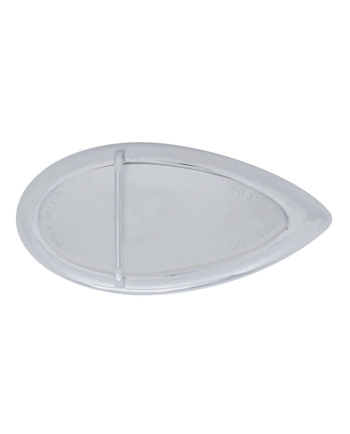 (CARD) 39 AMBER LED "TEARDROP" P/T/C LIGHT W/ CHROME FLUSH MOUNT SINGLE BAR DESIGN BEZEL - CHROME LENS