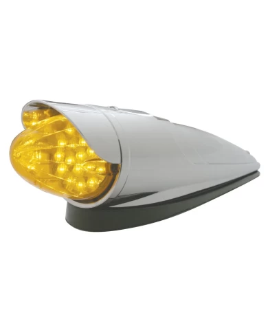 (CARD) 19 AMBER LED GRAKON 1000 STYLE REFLECTOR/CLEAR CAB LIGHT W/ VISOR - AMBER LENS (CARD) 19 AMBER LED GRAKON 1000 STYLE REFLECTOR/CLEAR CAB LIGHT W/ VISOR - AMBER LENS