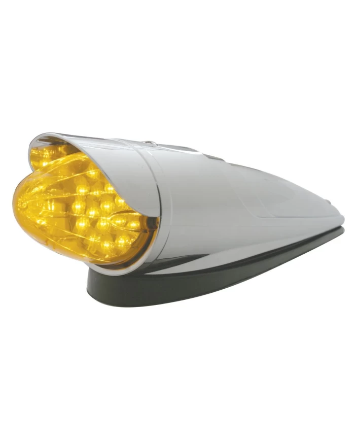 (CARD) 19 AMBER LED GRAKON 1000 STYLE REFLECTOR/CLEAR CAB LIGHT W/ VISOR - AMBER LENS