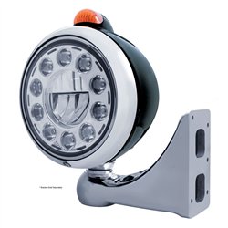 UP31564-Black Guide 682-C Headlight 11 LED Bulb & Dual Mode LED Signal - Amber Lens