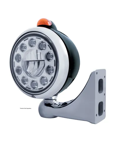 UP31564-Black Guide 682-C Headlight 11 LED Bulb & Dual Mode LED Signal - Amber Lens