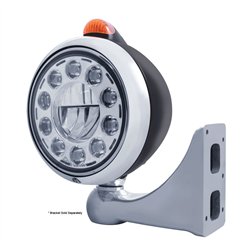 UP31564-Black Guide 682-C Headlight 11 LED Bulb & Dual Mode LED Signal - Amber Lens