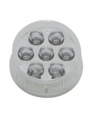 (CARD) 7 RED LED 2" REFLECTOR CLEARANCE/MARKER LIGHT - CLEAR LENS