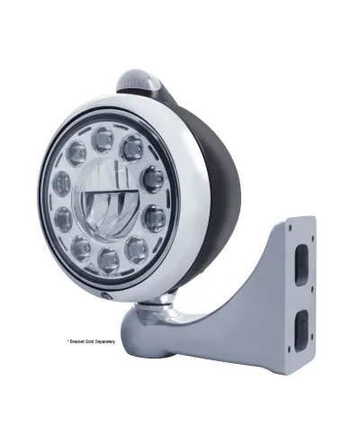 UP31565-Black Guide 682-C Headlight 11 LED Bulb & Dual Mode LED Signal - Clear Lens