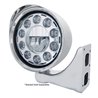 UP31583-Chrome "Chopper" Headlight With Smooth Visor 11 LED Bulb