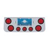 UP31596-Chrome Rear Center Panel With Four 4" Lights & Three 2.5" Beehive Lights & Grommets