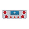 UP31597-Chrome Rear Center Light Panel With 4X 4" Lights & 3X 2.5" Lights & SS Bezels -Red LED & Lens