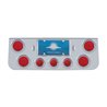UP31598-Chrome Rear Center Panel With Four 4" Lights & Three 2.5" Beehive Lights & Visors