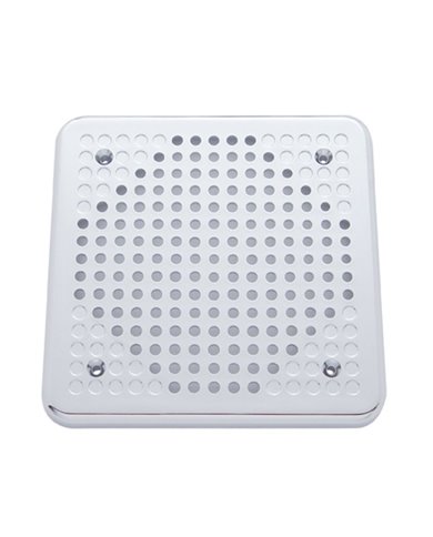 (2/CARD) CHROME PLASTIC 5 5/8" SQUARE KENWORTH SPEAKER COVER (2/CARD) CHROME PLASTIC 5 5/8" SQUARE KENWORTH SPEAKER COVER