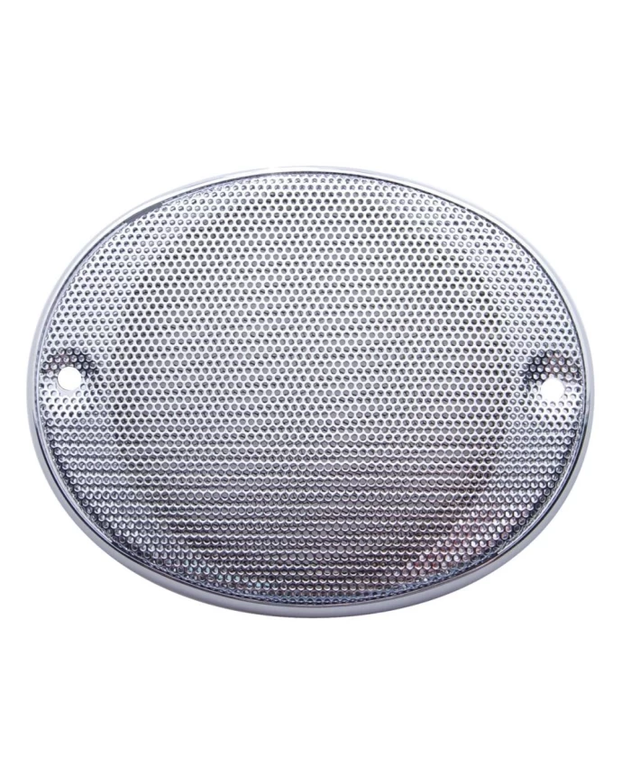 (CARD) CHROME PLASTIC KENWORTH/INTERNATIONAL OVAL C.B. SPEAKER COVER