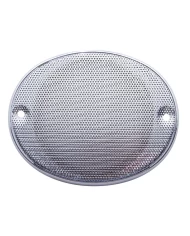 (CARD) CHROME PLASTIC KENWORTH/INTERNATIONAL OVAL C.B. SPEAKER COVER