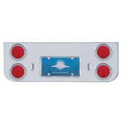 UP31601-Chrome Rear Center Panel With Four 4" Lights & Visors