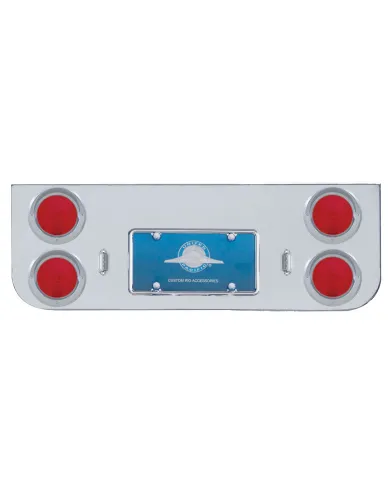 UP31601-Chrome Rear Center Panel With Four 4" Lights & Visors