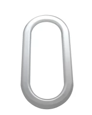 (CARD) CHROME PLASTIC PETERBILT EXTERIOR OVAL WINDOW COVER/ADHESIVE