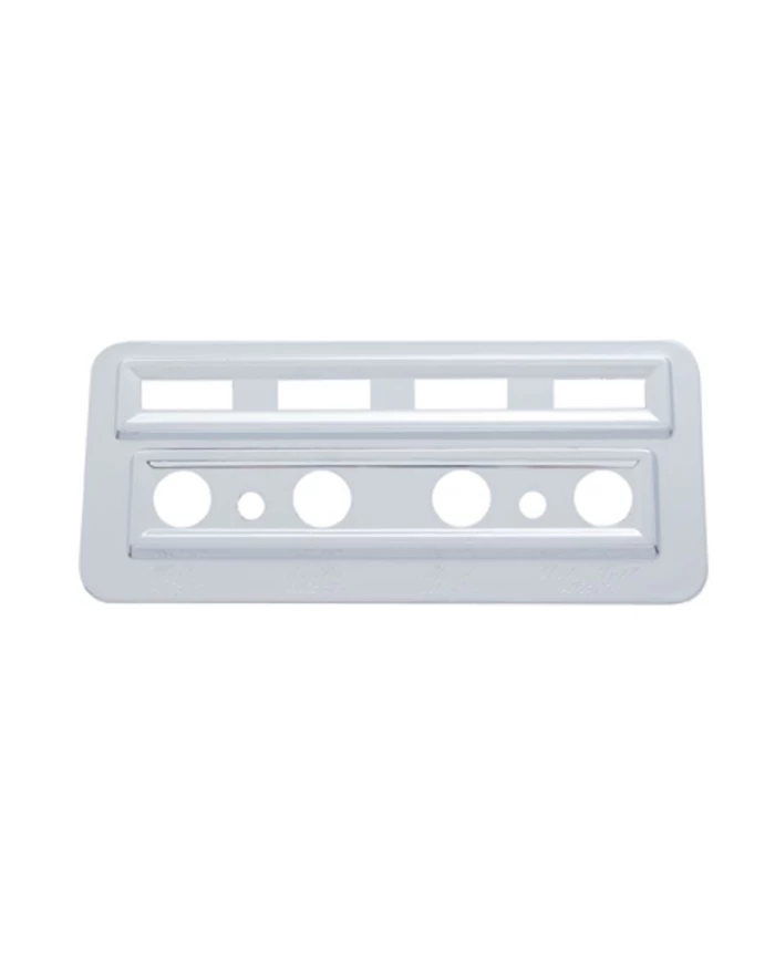 (CARD) CHROME PLASTIC KENWORTH 4 SWITCH/INDICATOR TRIM
