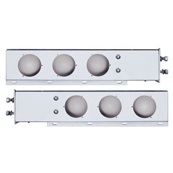 UP31615-2.5" Bolt Pattern Chrome Spring Loaded Light Bar With 6X 4" Light Cutouts (Pair)