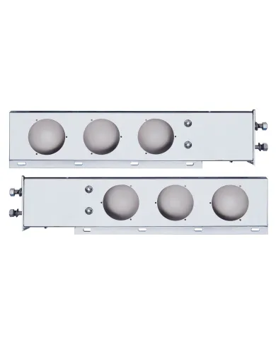 UP31615-2.5" Bolt Pattern Chrome Spring Loaded Light Bar With 6X 4" Light Cutouts (Pair)