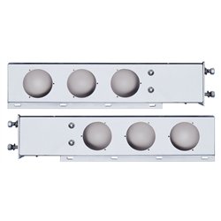 UP31616-3-3/4" Bolt Pattern Chrome Spring Loaded Light Bar With 6X 4" Light Cutouts (Pair)