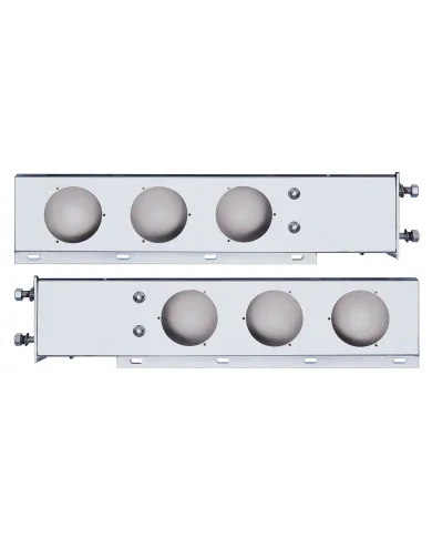 UP31616-3-3/4" Bolt Pattern Chrome Spring Loaded Light Bar With 6X 4" Light Cutouts (Pair)