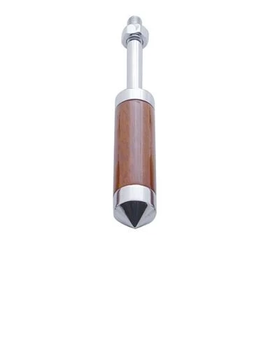 (CARD) CHROME ALUMINUM 5" WOOD TRAILER BRAKE HANDLE - POINTED (CARD) CHROME ALUMINUM 5" WOOD TRAILER BRAKE HANDLE - POINTED