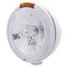 UP31776-Chrome Classic Headlight Crystal H4 Bulb & Turn Signal - Amber Lens