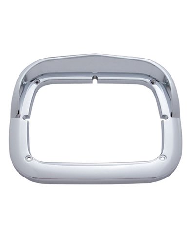 (SKPK) CHROME PLASTIC SINGLE RECTANGULAR HEADLIGHT BEZEL W/ VISOR (SKPK) CHROME PLASTIC SINGLE RECTANGULAR HEADLIGHT BEZEL W/ VISOR