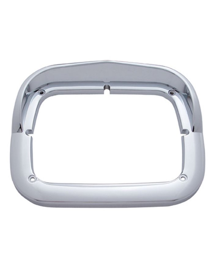 (SKPK) CHROME PLASTIC SINGLE RECTANGULAR HEADLIGHT BEZEL W/ VISOR (SKPK) CHROME PLASTIC SINGLE RECTANGULAR HEADLIGHT BEZEL W/ VISOR