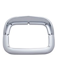 (SKPK) CHROME PLASTIC SINGLE RECTANGULAR HEADLIGHT BEZEL W/ VISOR (SKPK) CHROME PLASTIC SINGLE RECTANGULAR HEADLIGHT BEZEL W/ VISOR