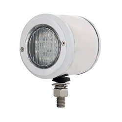 UP31802-SS 2" Double Face Light With 9 LED 2" Lights & Bezels - Amber & Red LED/Clear Lens