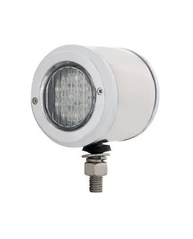 UP31802-SS 2" Double Face Light With 9 LED 2" Lights & Bezels - Amber & Red LED/Clear Lens
