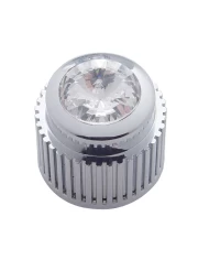 (CARD) CHROME PLASTIC CONTROL DIAL KNOB W/ DIAMOND - CLEAR (CARD) CHROME PLASTIC CONTROL DIAL KNOB W/ DIAMOND - CLEAR