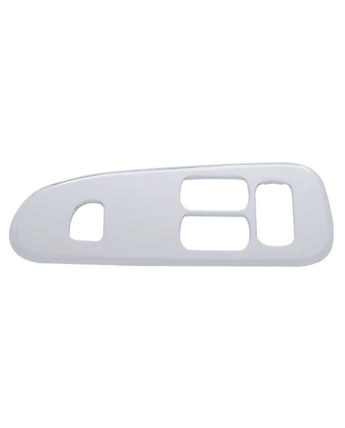 (CARD) CHROME PLASTIC 2006+ PETERBILT WINDOW SWITCH TRIM - DRIVER SIDE W/ 4 OPENINGS