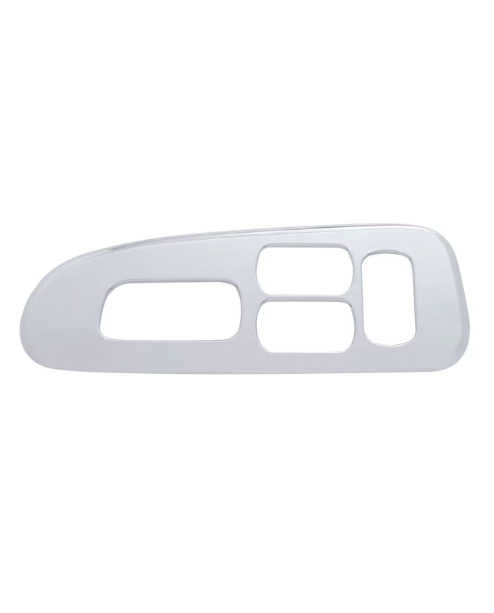 (CARD) CHROME PLASTIC 2006+ PETERBILT WINDOW SWITCH TRIM - DRIVER SIDE W/ 4 OPENINGS