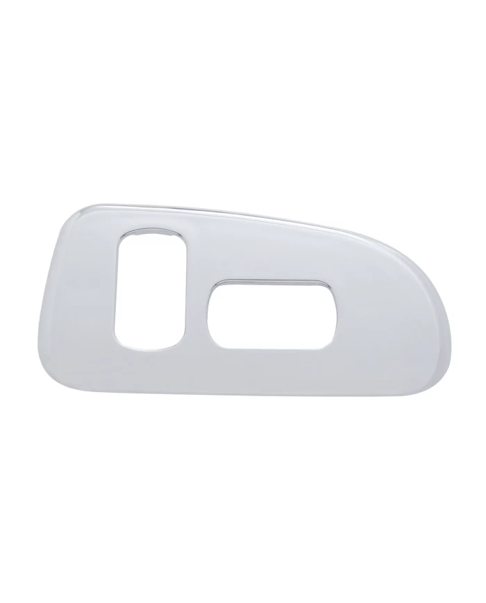 (CARD) CHROME PLASTIC 2006+ PETERBILT WINDOW SWITCH TRIM - PASSENGER SIDE W/ 2 OPENINGS
