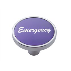 UP23283-"Emergency" Short Air Valve Knob - Purple Aluminum Sticker