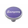 UP23283-"Emergency" Short Air Valve Knob - Purple Aluminum Sticker