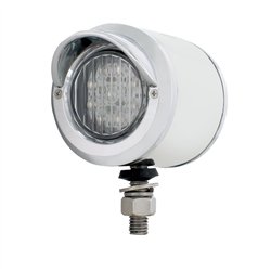 UP31803-SS 2" Double Face Light With 9 LED 2" Lights & Visors - Amber & Red LED/Clear Lens